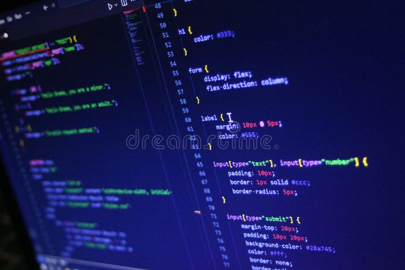 Computer Code Programming Language Coding close high resolution photo on computer laptop screen royalty free stock photos