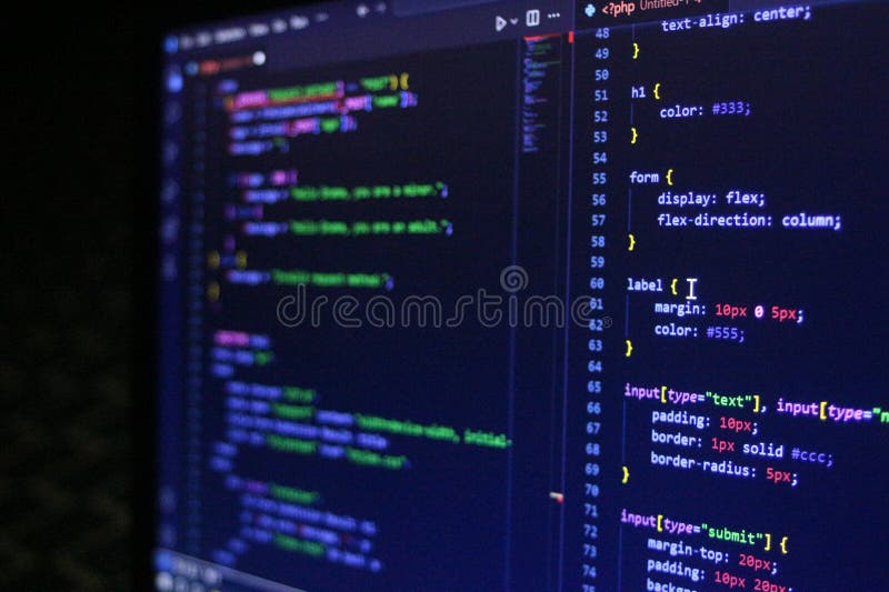 Computer Code Programming Language Coding close high resolution photo on computer laptop screen royalty free stock photos