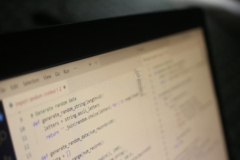 Computer Code Programming Language Coding close high resolution photo on computer laptop screen royalty free stock images