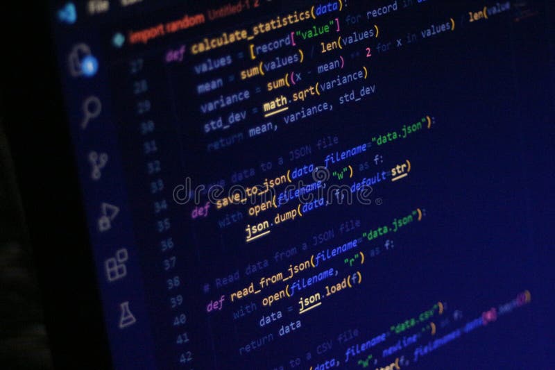 Computer Code Programming Language Coding close high resolution photo on computer laptop screen royalty free stock photo