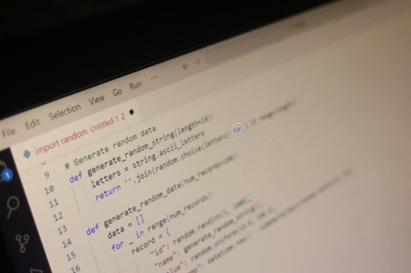 Computer Code Programming Language Coding close high resolution photo on computer laptop screen stock photo