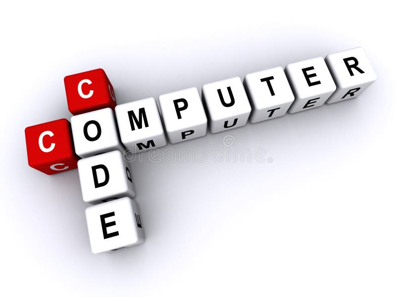 Computer Code word block on white vector illustration