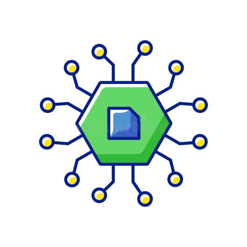 Computer components RGB color icon royalty free illustration