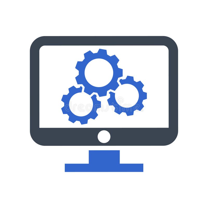Computer configuration icon stock illustration
