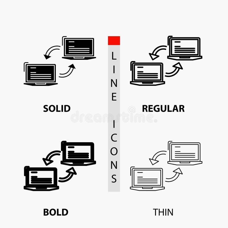 Computer, connection, link, network, sync Icon in Thin, Regular, Bold Line and Glyph Style. Vector illustration vector illustration Computer, connection, link, network, sync Icon in Thin, Regular, Bold Line and Glyph Style. Vector illustration vector illustration