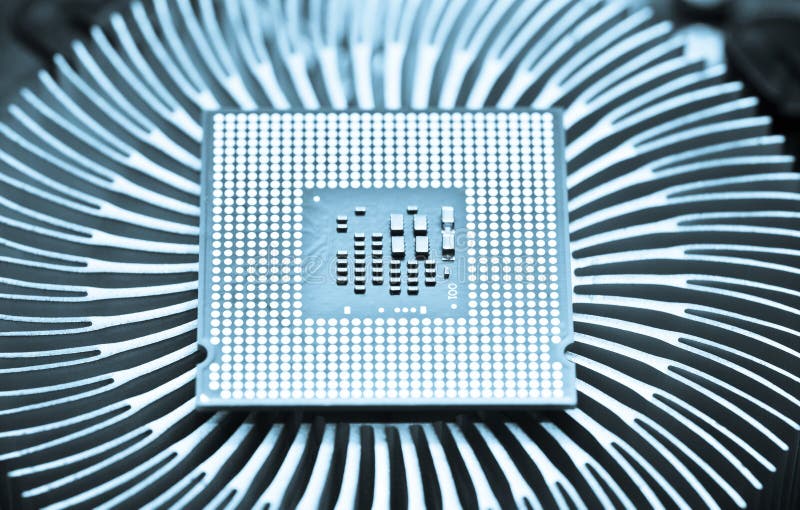 Computer cpu (central processor unit) chip stock images