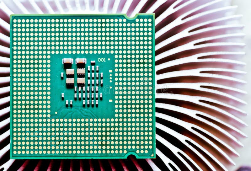 Computer cpu (central processor unit) chip stock images