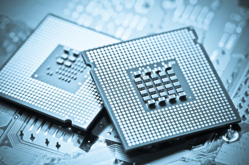 Computer cpu (central processor unit) chip royalty free stock images