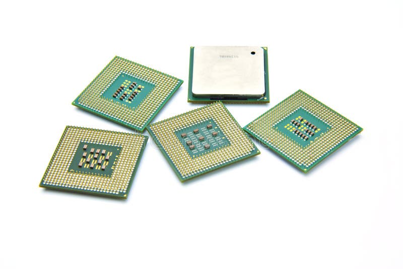 Computer CPU Processor Chip stock photo