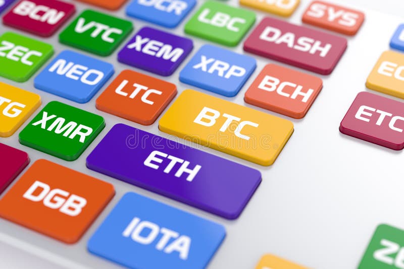 Computer cryptocurrency keyboard royalty free illustration