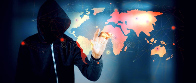 Computer de securitate informatică cu cârlig stock photography