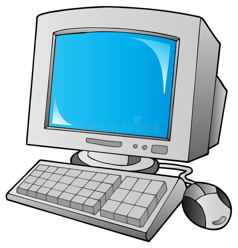 Computer desktop Cartoon vector illustration