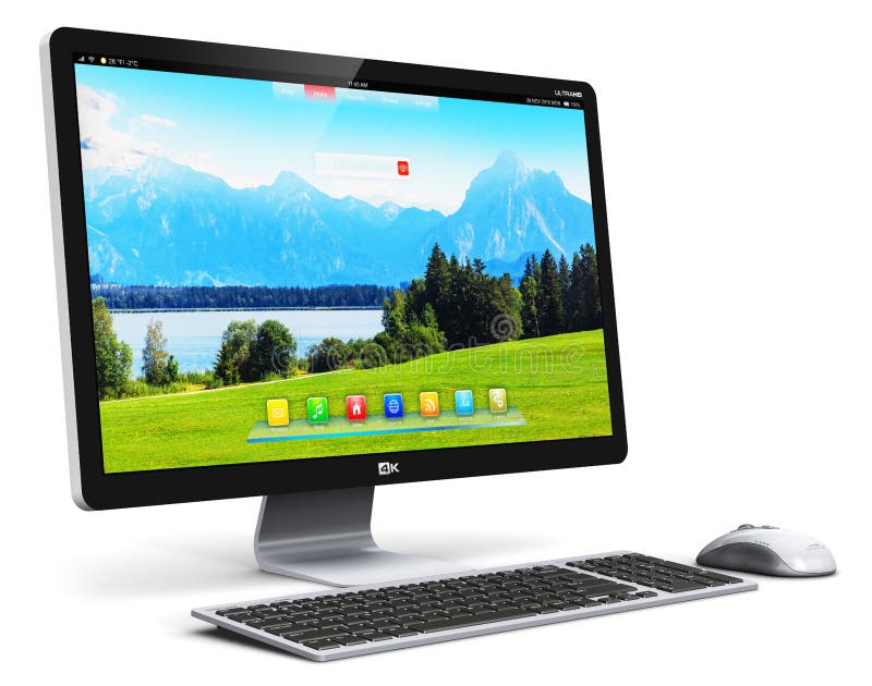 Computer desktop stock illustration