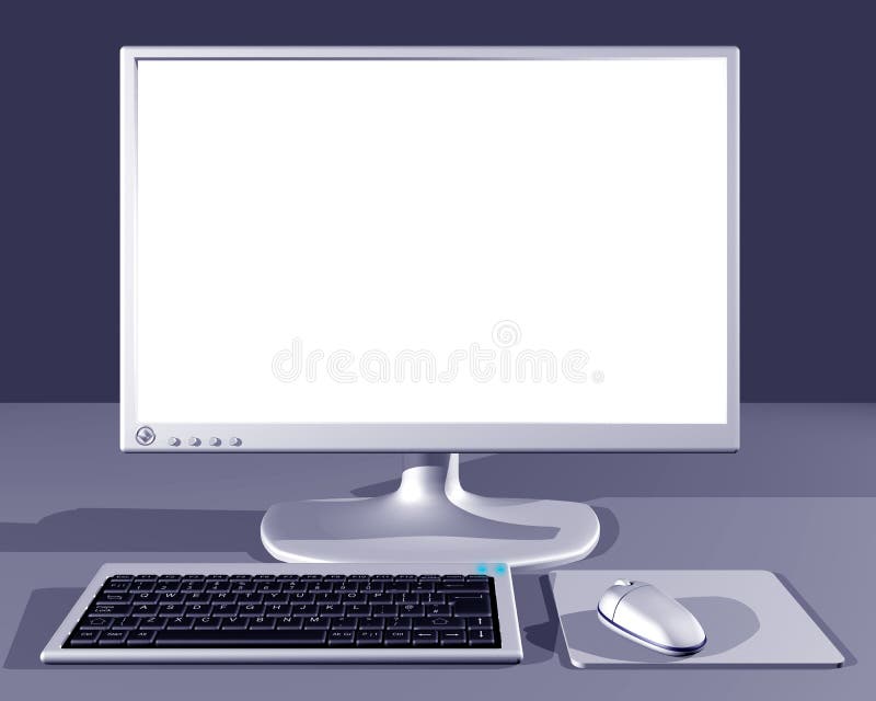 Computer desktop cu ecran gol vector illustration