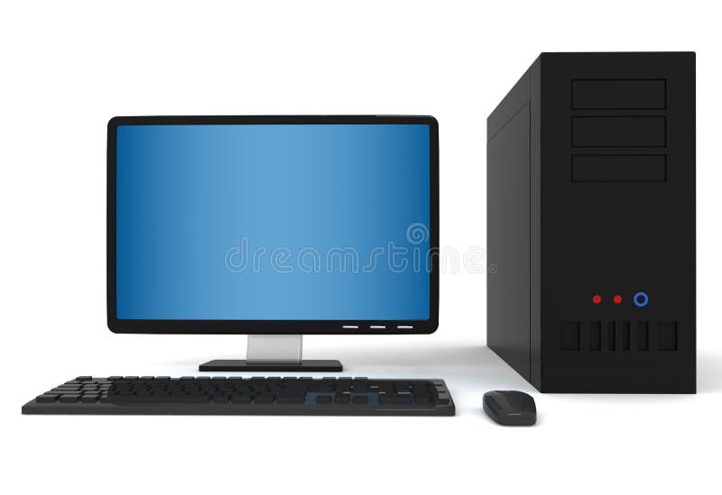 Computer desktop 3d stock illustration