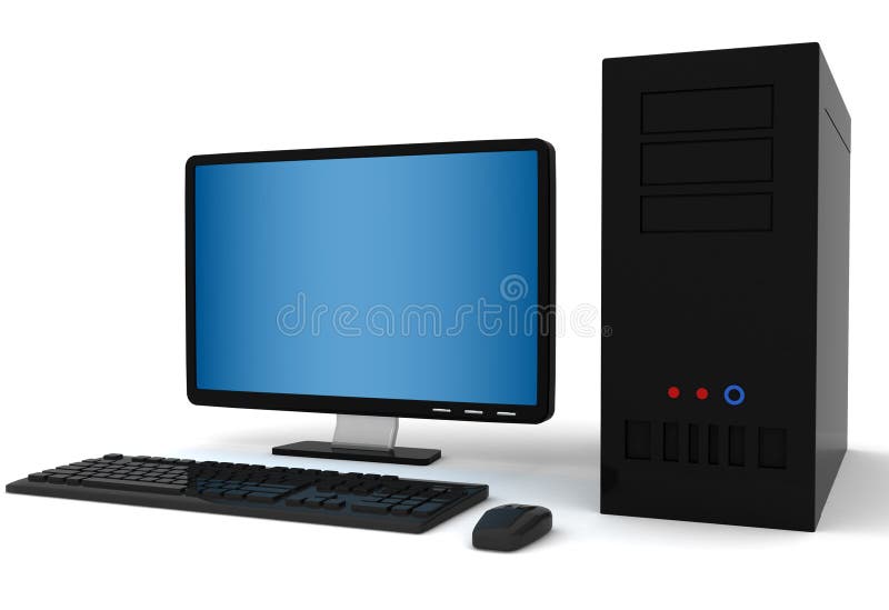 Computer desktop 3d royalty free illustration