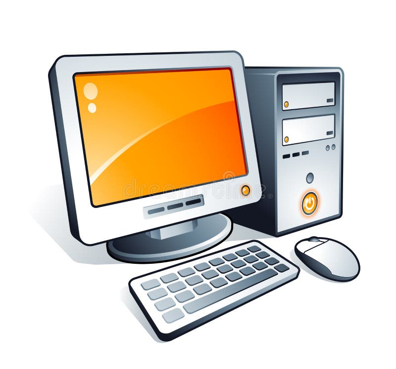 Computer desktop royalty free illustration