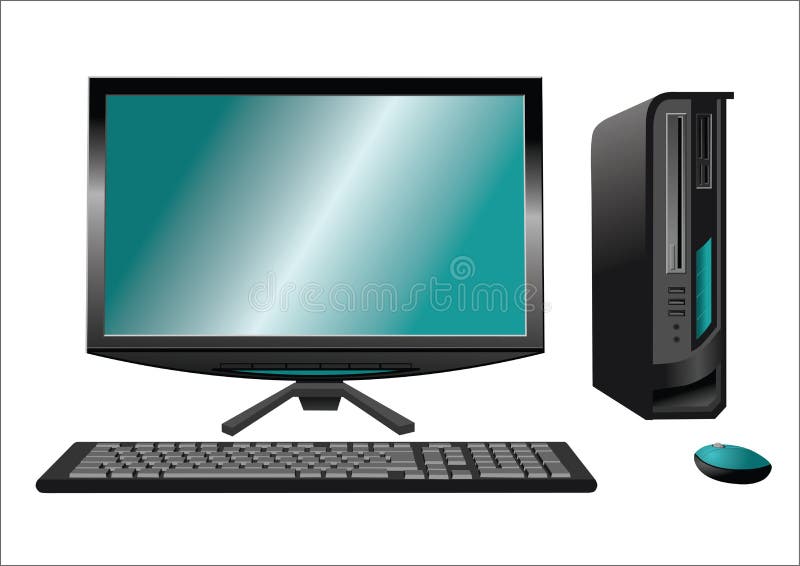 Computer desktop vector illustration