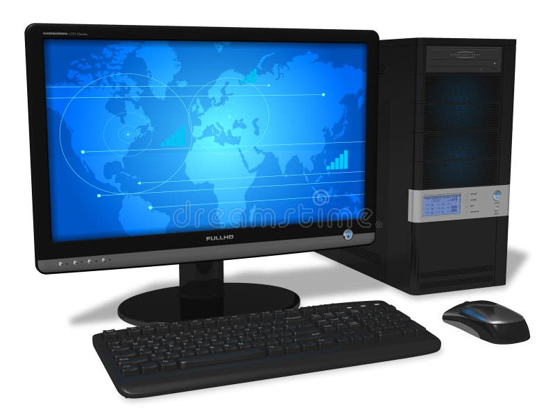 Computer desktop royalty free illustration