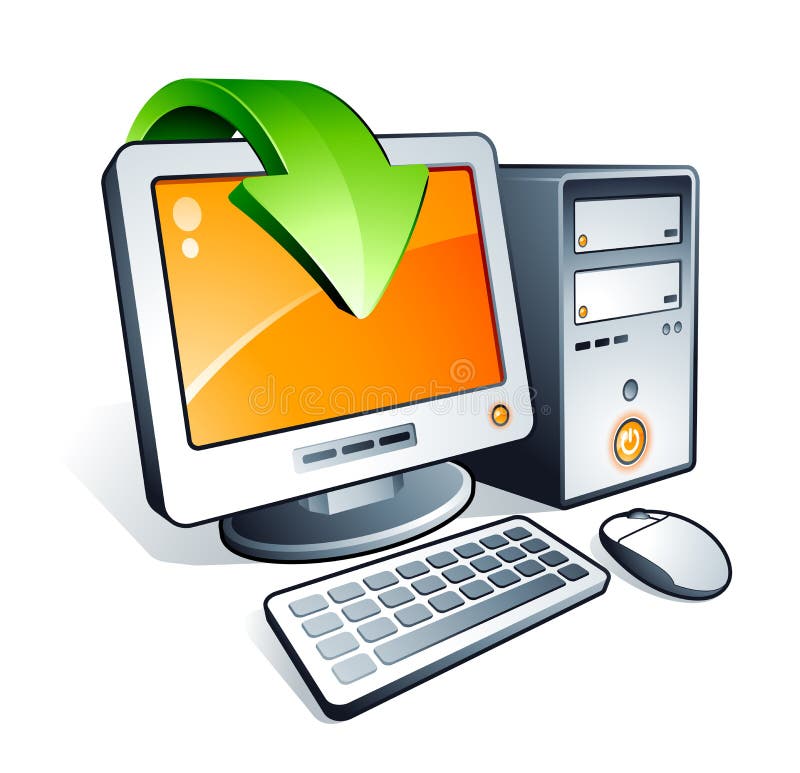 Computer desktop royalty free illustration
