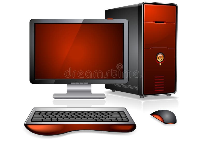 Computer desktop realist stock illustration