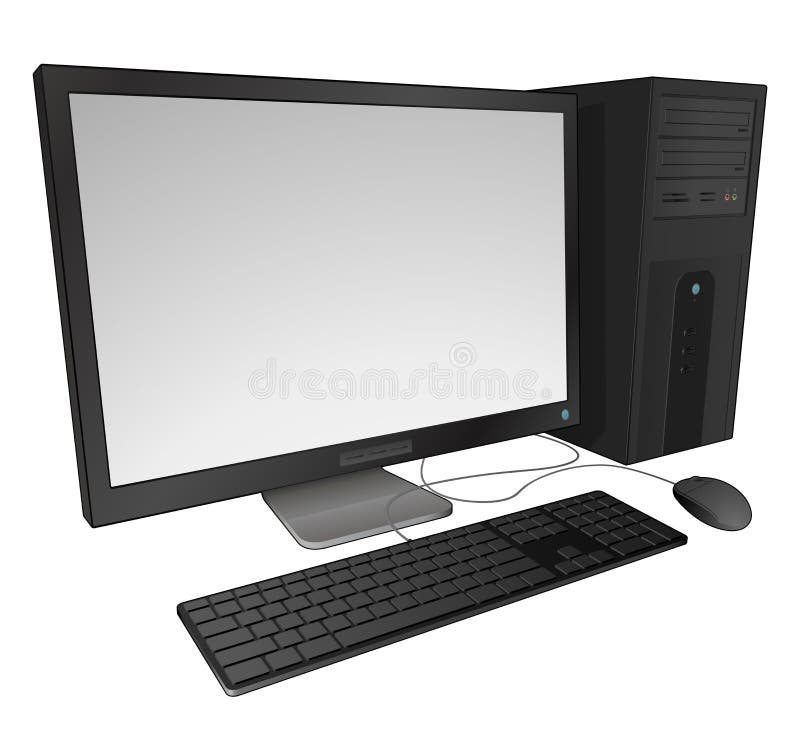 Computer desktop vector illustration