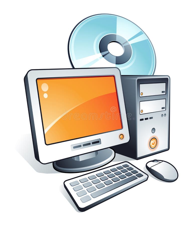 Computer desktop stock illustration