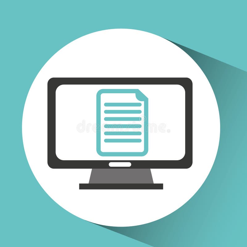 Computer device document network icon royalty free illustration