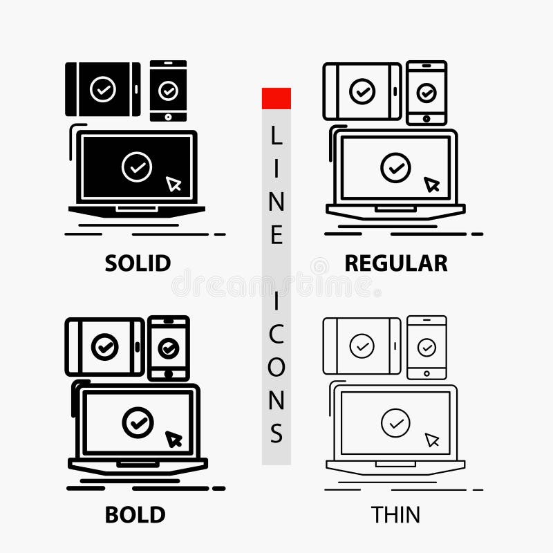 computer, devices, mobile, responsive, technology Icon in Thin, Regular, Bold Line and Glyph Style. Vector illustration stock illustration computer, devices, mobile, responsive, technology Icon in Thin, Regular, Bold Line and Glyph Style. Vector illustration stock illustration