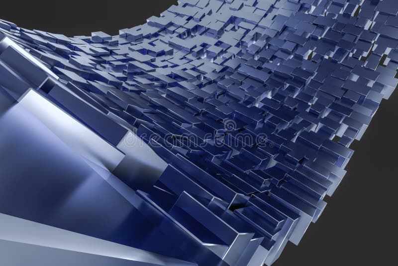 3d Rendering, Cube Bricks Abstract Background, Dark ...