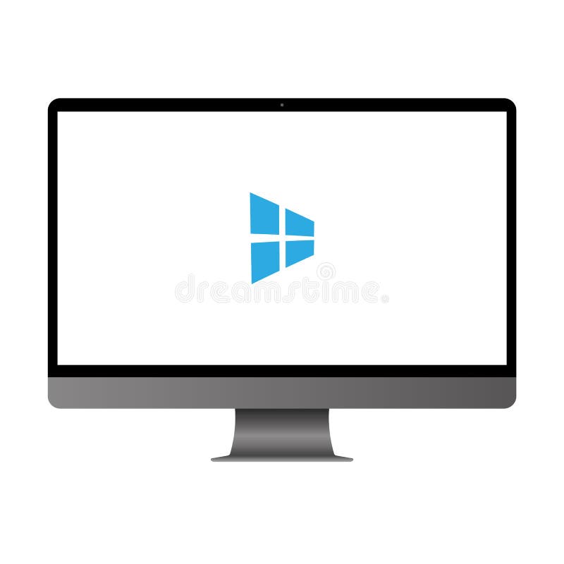 Computer display with blank screen. Front view. Computer desktop screen isolated on white background vector eps10 vector illustration Computer display with blank screen. Front view. Computer desktop screen isolated on white background vector eps10 vector illustration