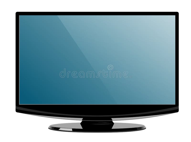 Computer display with blank screen. Front view. Isolated on white background vector vector illustration Computer display with blank screen. Front view. Isolated on white background vector vector illustration
