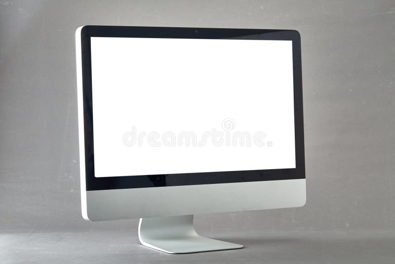 Computer display with blank white screen