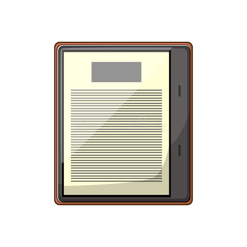 Computer Ebook Reader Cartoon Vector Illustration Stock Vector