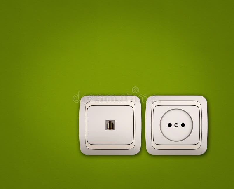 Green Electrical Plug Into Wall Outlet Stock Illustration