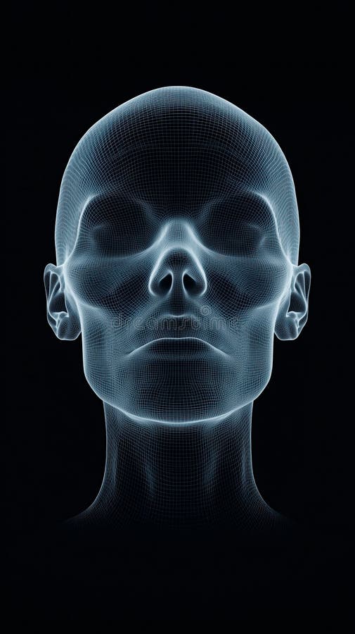 Computer erzeugt Gesicht mit schwarzem Hintergrund lizenzfreies stockbild