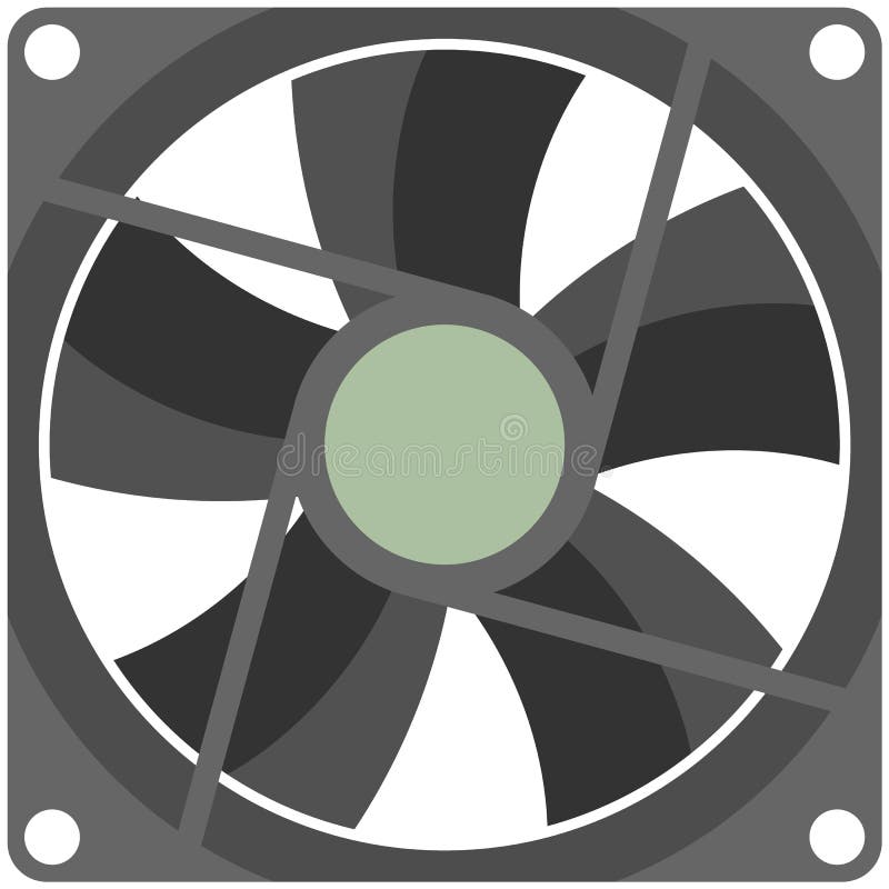 Computer fan vector isolated on white background