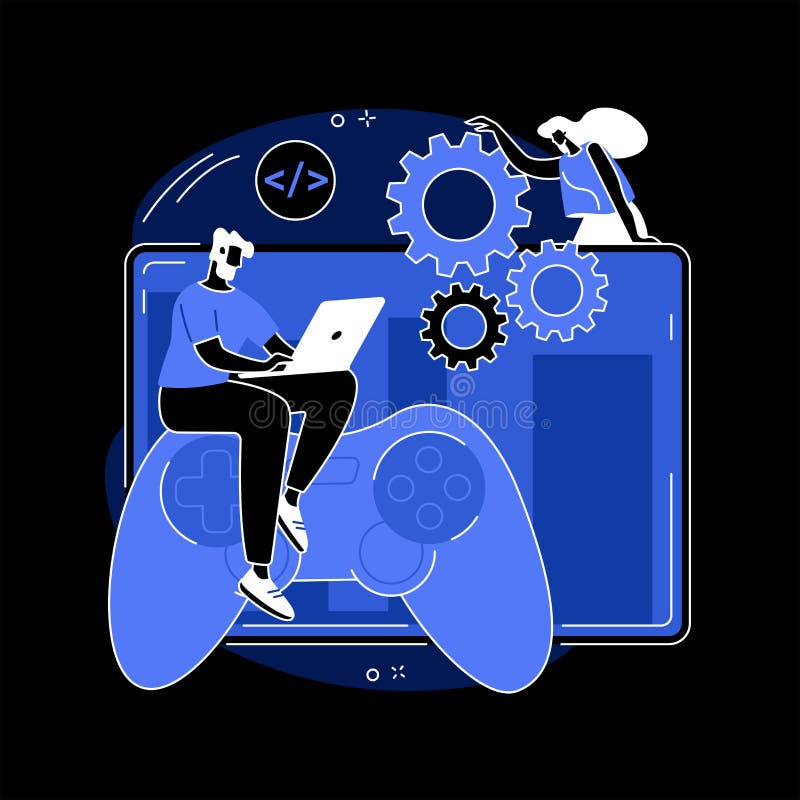 Computer games development abstract concept vector illustration. stock illustration