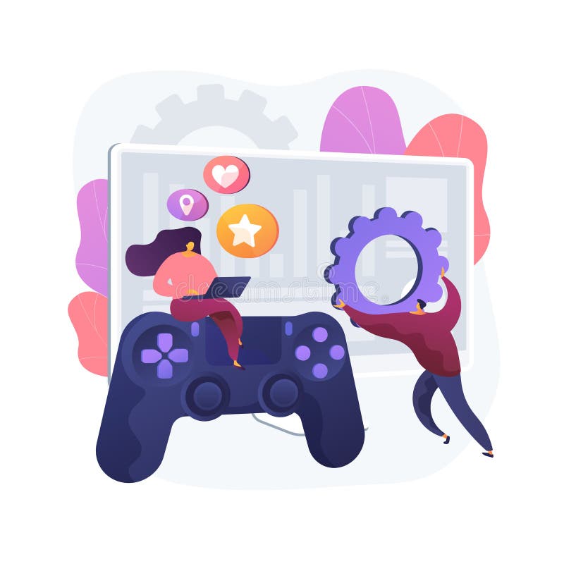 Computer games development abstract concept vector illustration. royalty free illustration