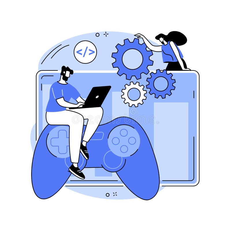 Computer games development abstract concept vector illustration. royalty free illustration