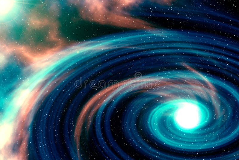 Computer-generated colorful spiral nebula