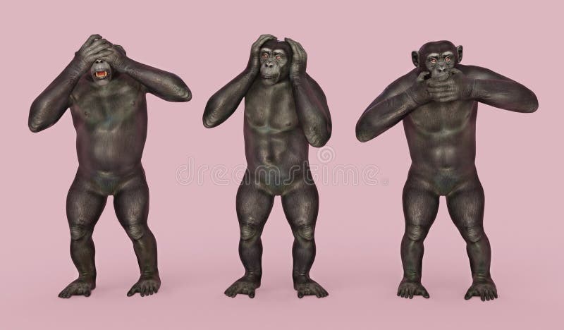 Three wise monkeys stock illustration Three wise monkeys stock illustration