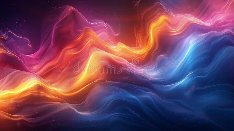 Vibrant Colorful Wave. Computer-generated depiction of a dynamic and colorful wave with various vibrant hues and patterns. AI generated