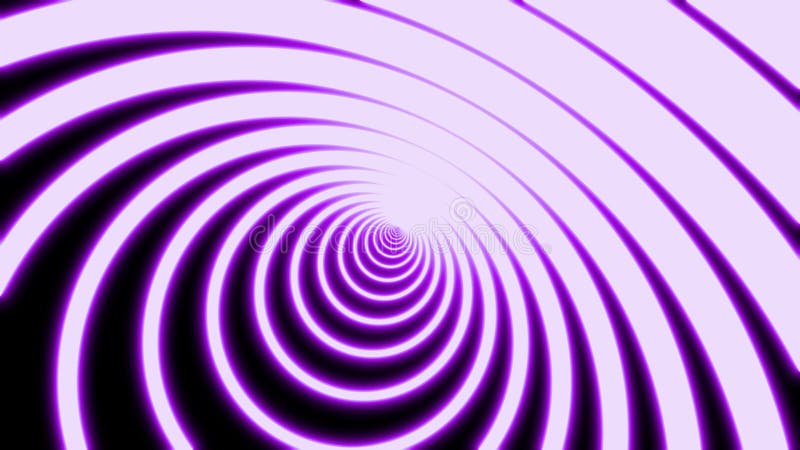Computer generated geometric tunnel of neon circles on a black background consisting of moving colorful blue narrow stock illustration