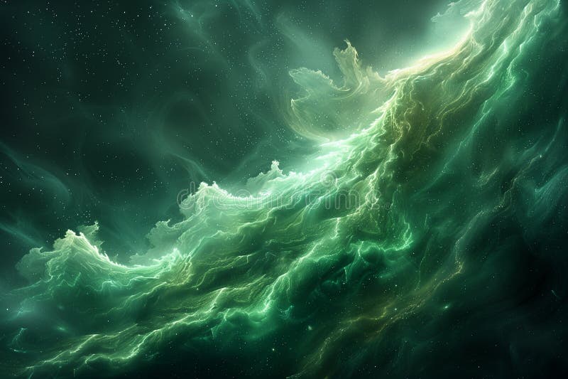 Computer-generated green swirl illuminated by abstract light royalty free stock photos