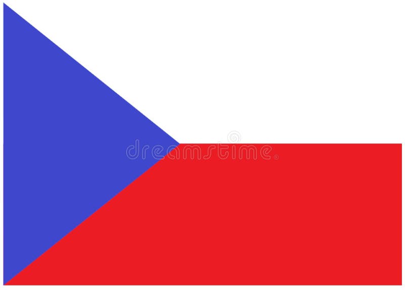 The Flag of Czechia with a Blue Triangle Keeping Left Over Two