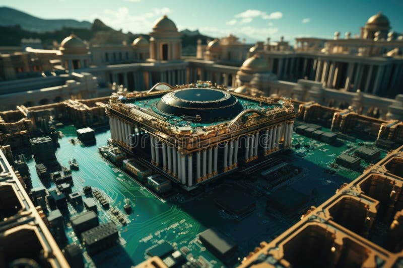 A computer generated image of a building vector illustration