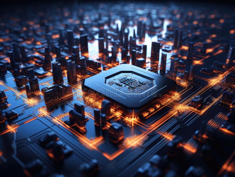 A computer generated image of a city royalty free illustration