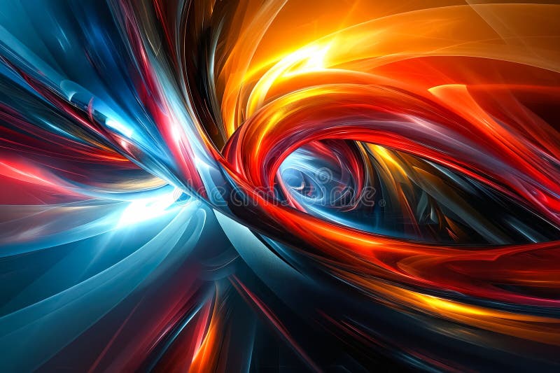 A computer generated image of a colorful abstract design. Generative AI stock illustration