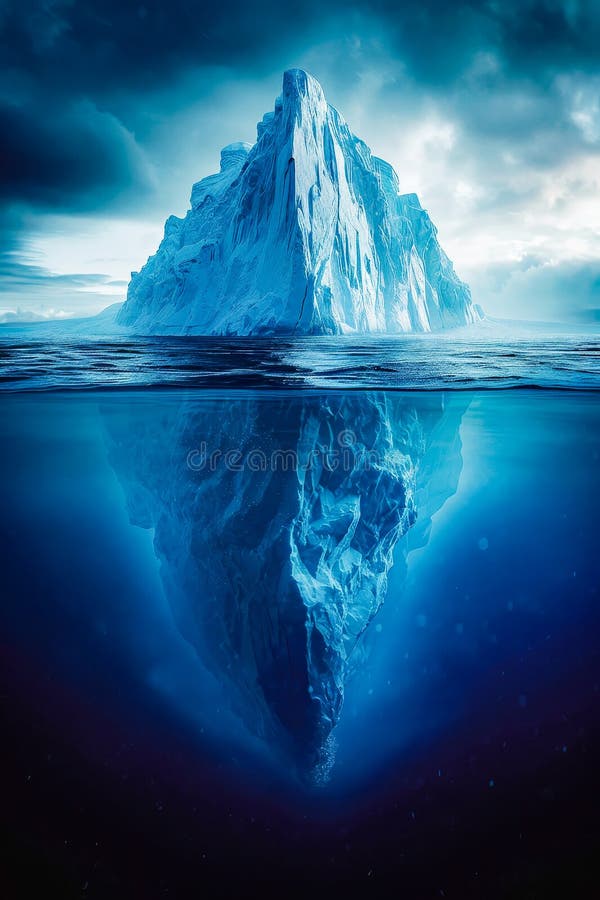 Computer generated image of iceberg in the ocean. Generative AI royalty free stock images